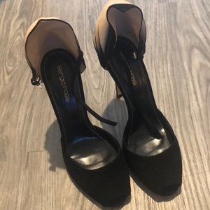 Sergio Rossi black open toe heels